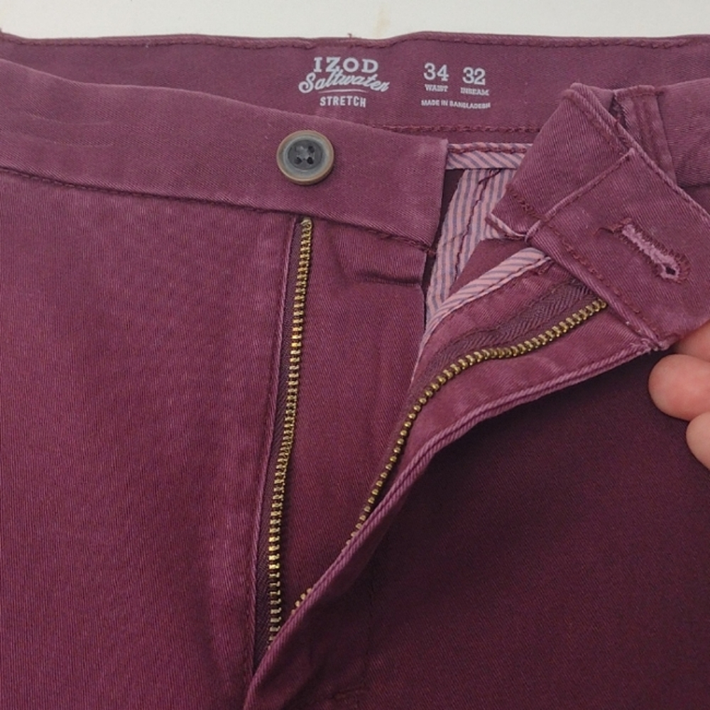 Izod Men's Saltwater Stretch Flat Front Chinos - Picture 11 of 12